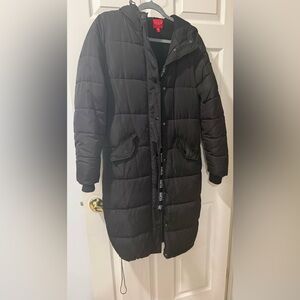 Women’s GUESS Long Puffer Jacket - Size XS | Color: Black